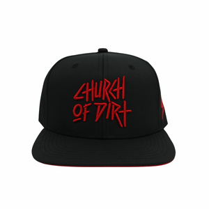 Black & Red Perforated Dirt Surfer Snapback