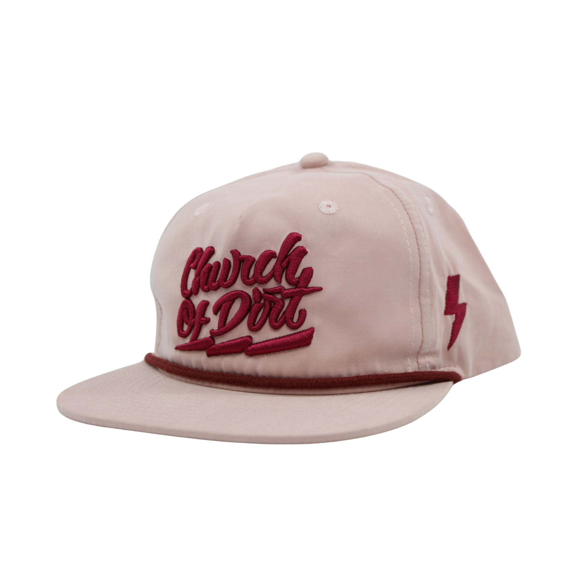 Pink & Maroon Bolt Rope Snapback