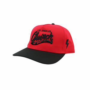 Los Angeles Red & Black Curved Bill Snapback