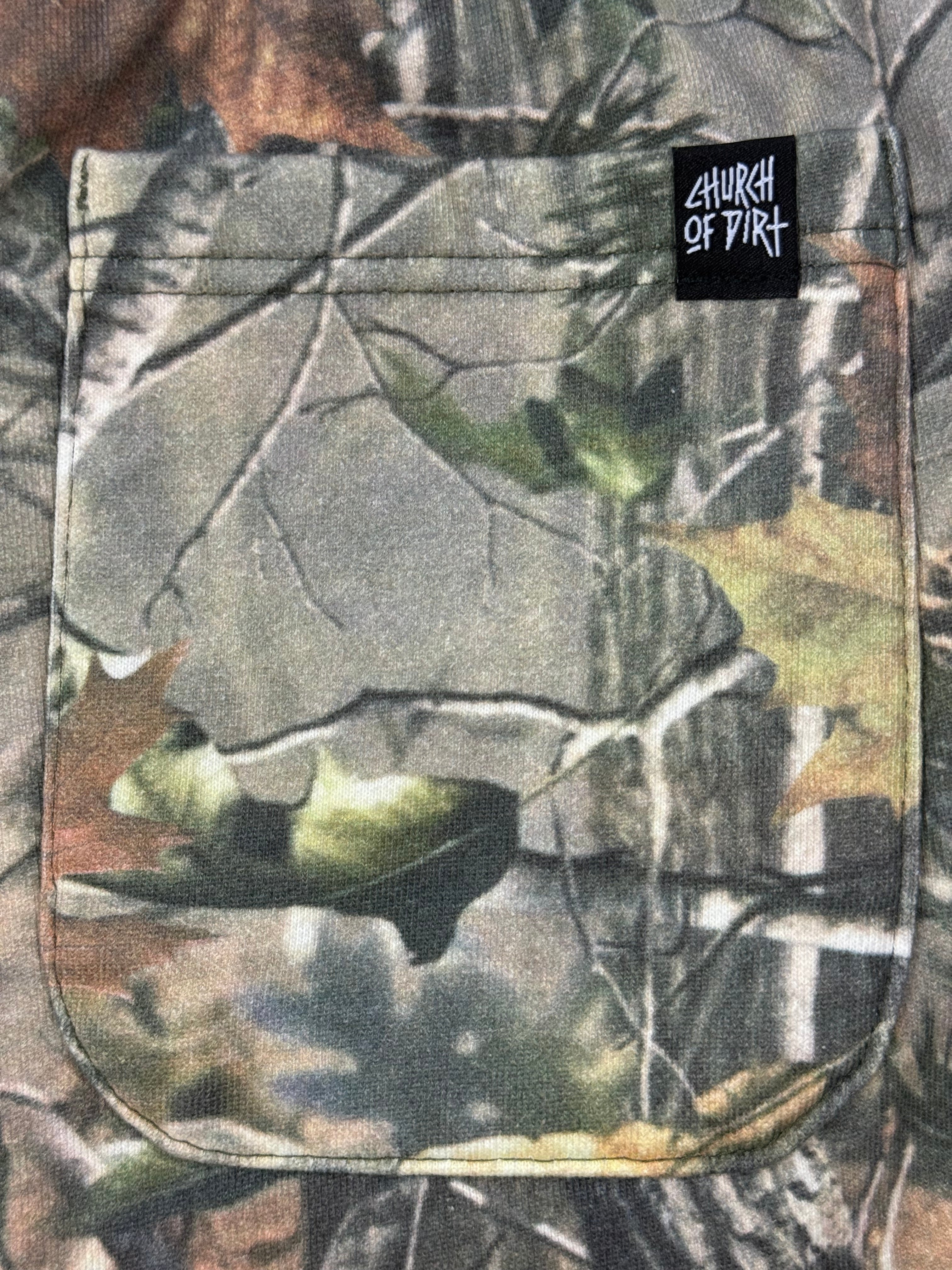 Embroidered Tree Camo Shorts