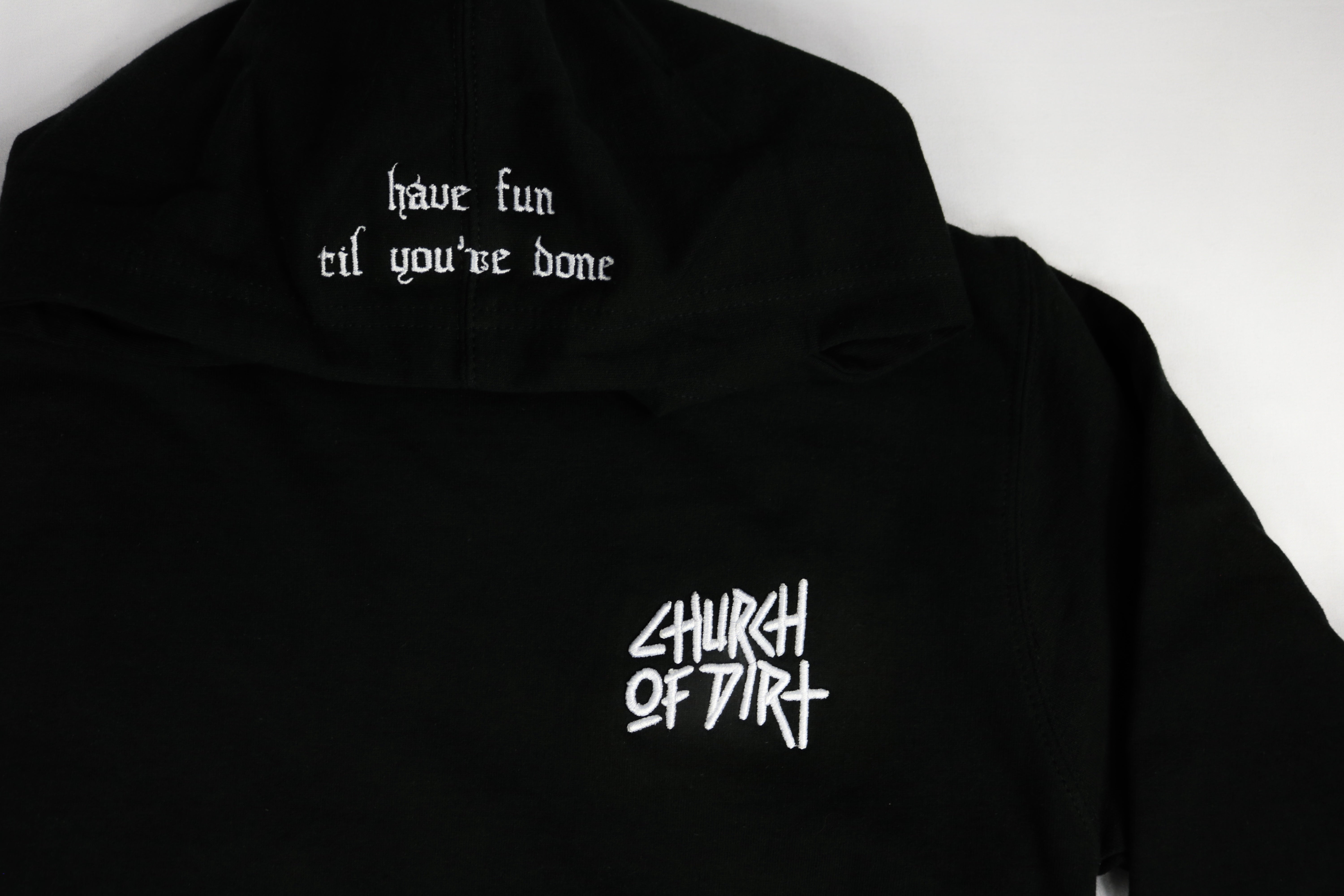 Youth Black Embroidered Dirt Surfer Hoodie