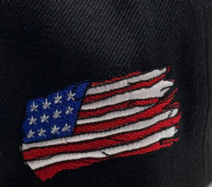 Black Patriot American Flag Bill Snapback