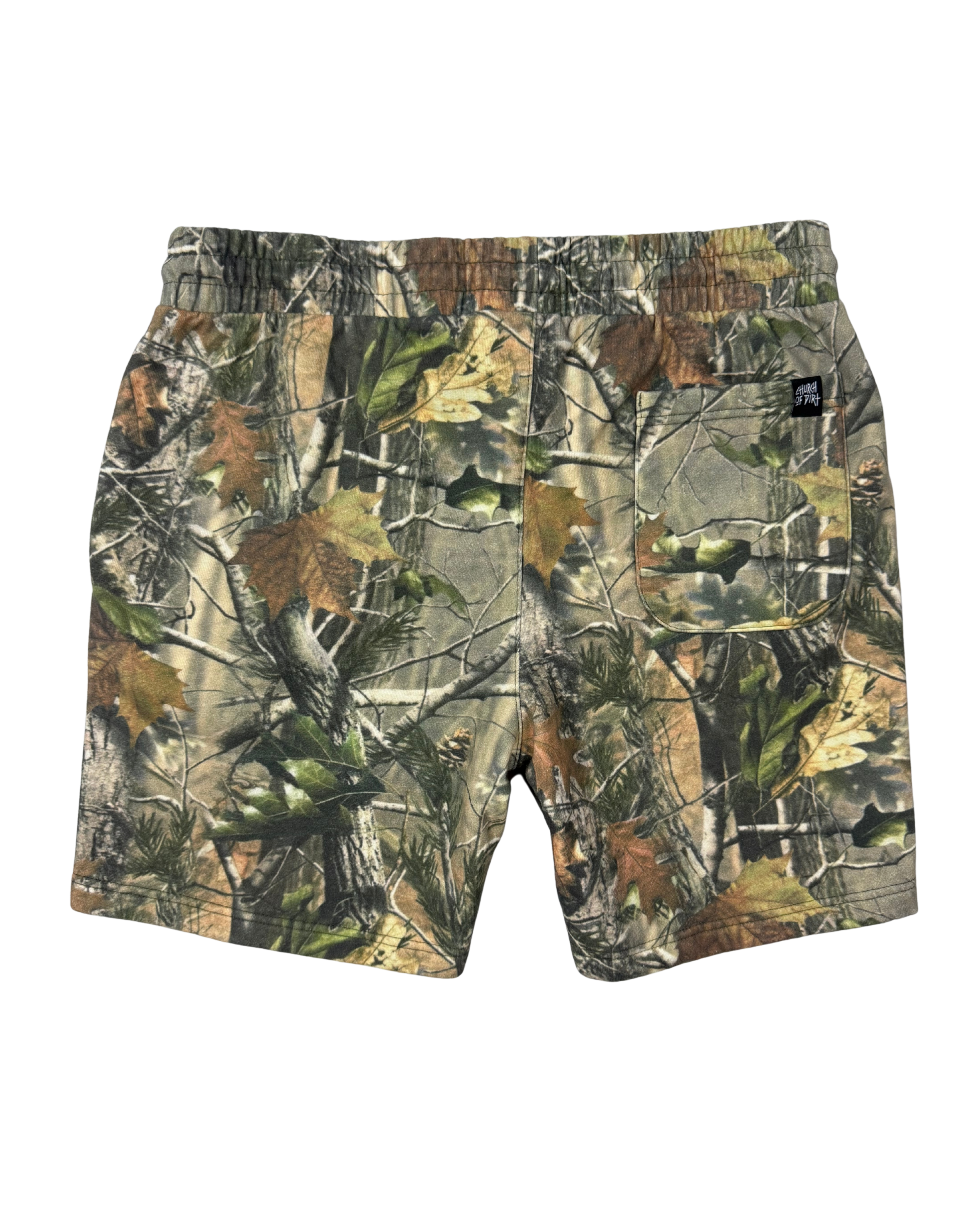 Embroidered Tree Camo Shorts