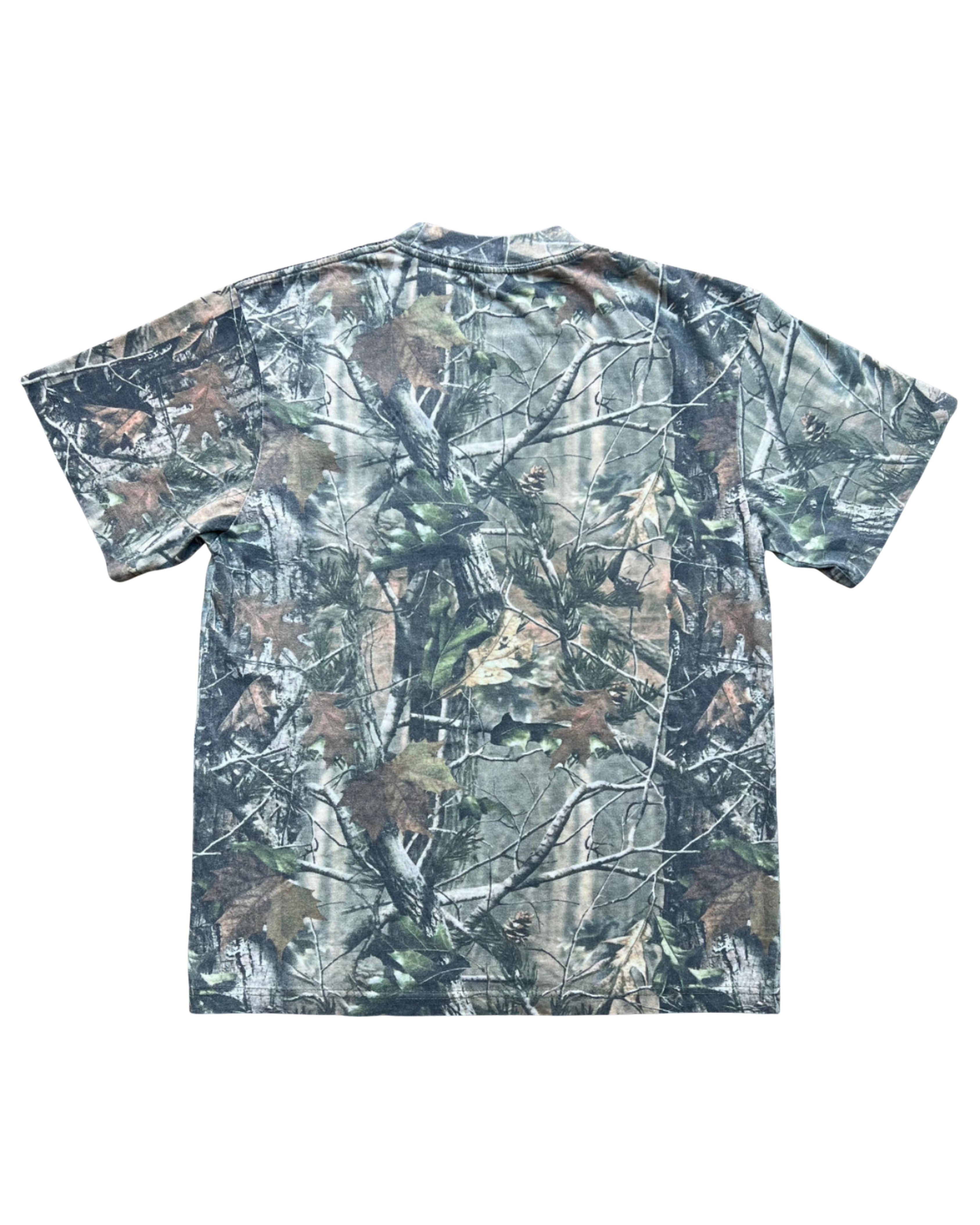 Orange Embroidered Dirt Surfer Vintage Tree Camo T-Shirt