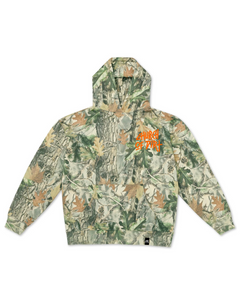 Orange Embroidered Vintage Tree Camo Hoodie