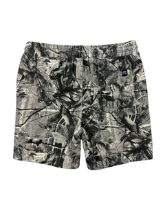 Embroidered Gray Tree Camo Shorts