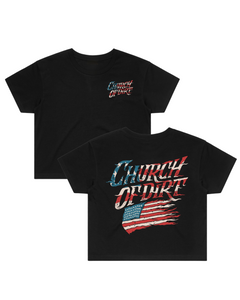 Women’s Patriot Black Crop Top