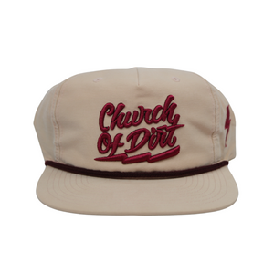 Light Peach & Maroon Bolt Rope Snapback