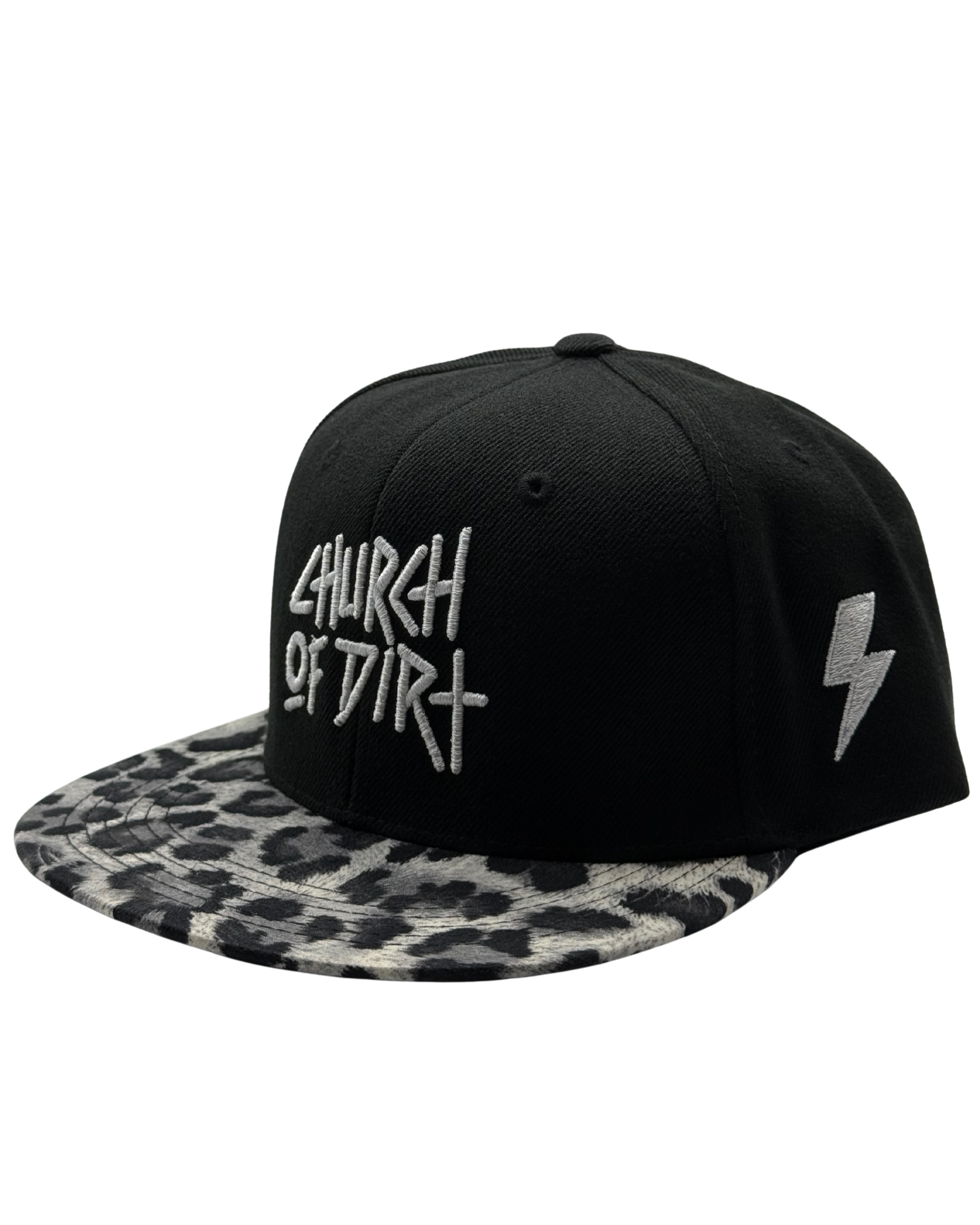 Black & Gray Leopard Bill Dirt Surfer Snapback
