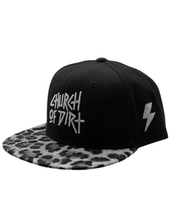 Black & Gray Leopard Bill Dirt Surfer Snapback