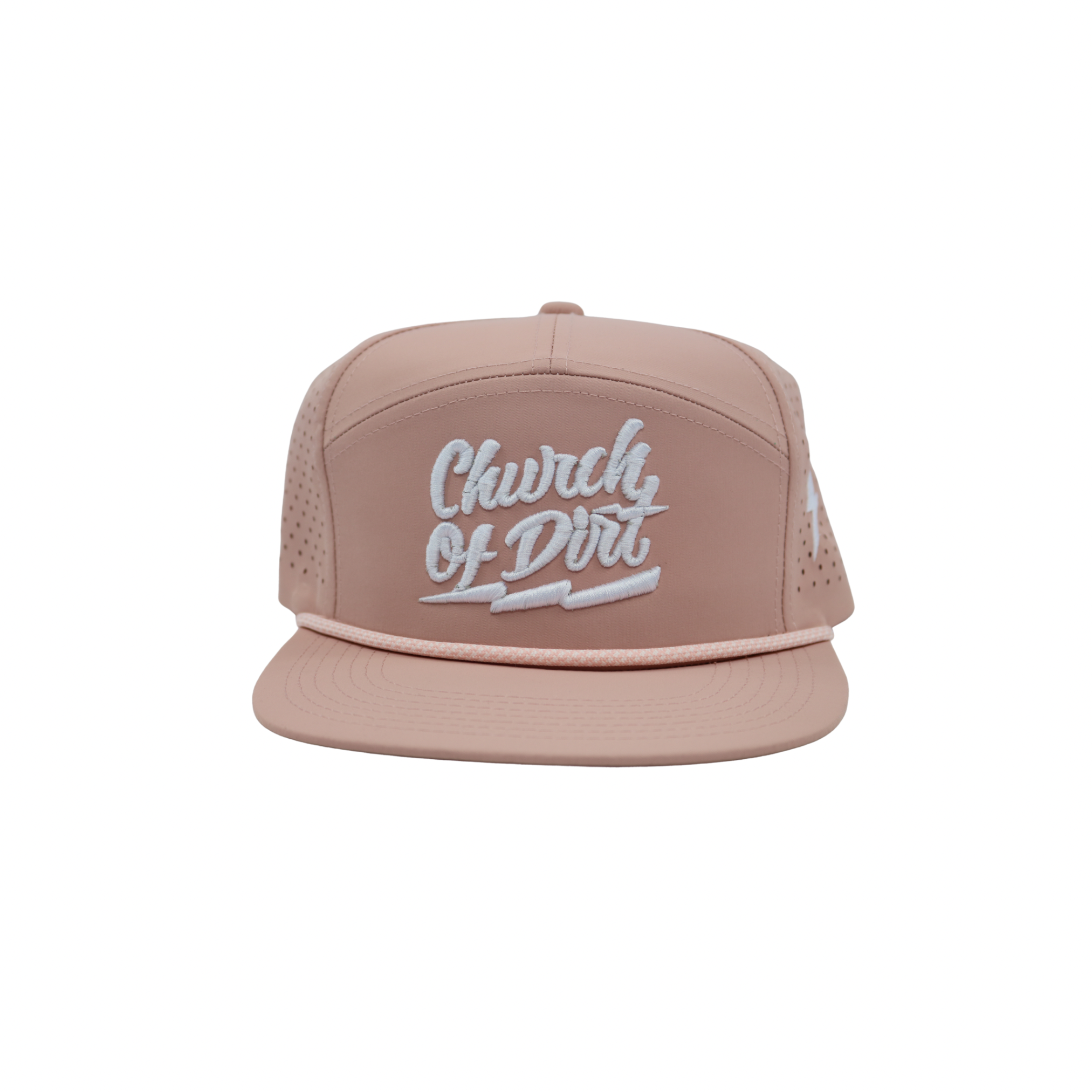 Pink & White Bolt Rope Snapback