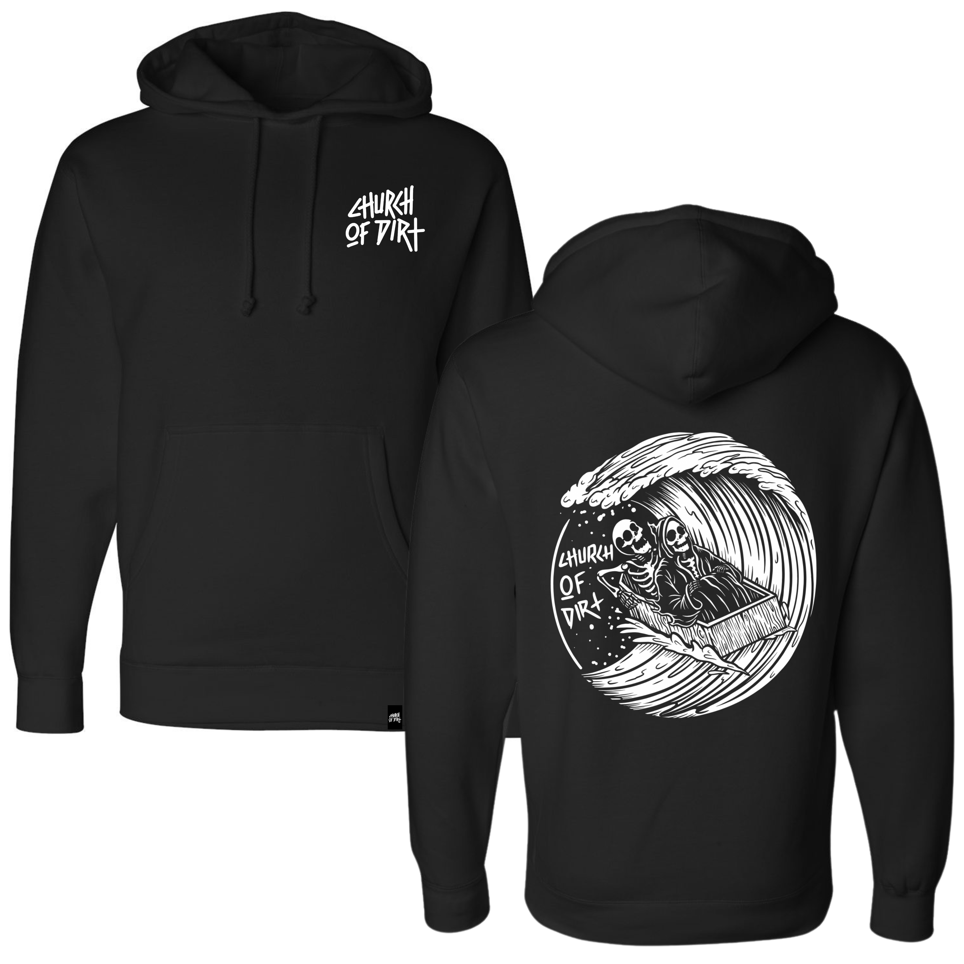 Adult Dirt Surfer Black Heavyweight Hoodie