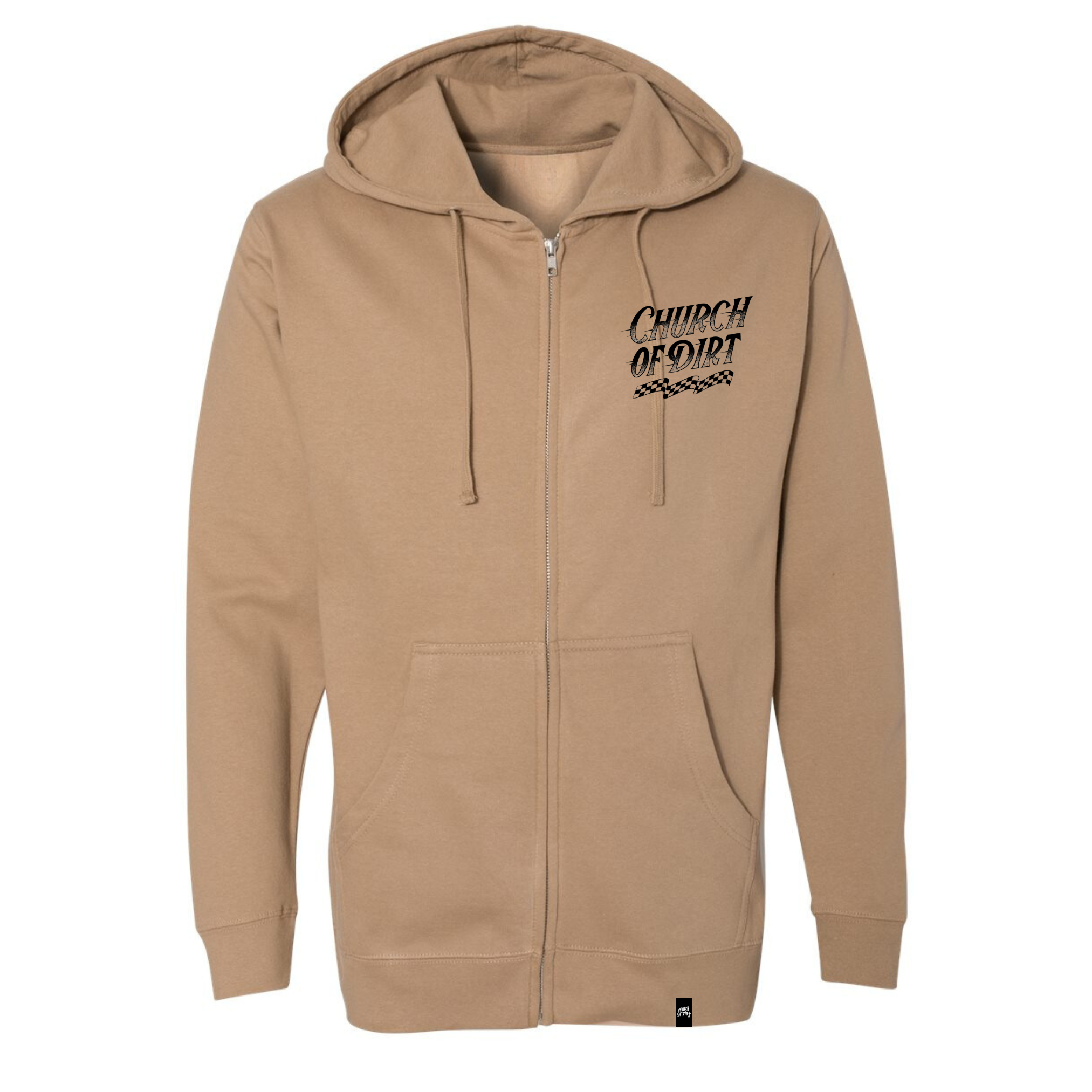 Adult Racing Sandstone Zip Up Hoodie