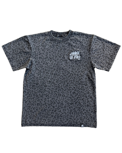 Embroidered Black Leopard T-Shirt