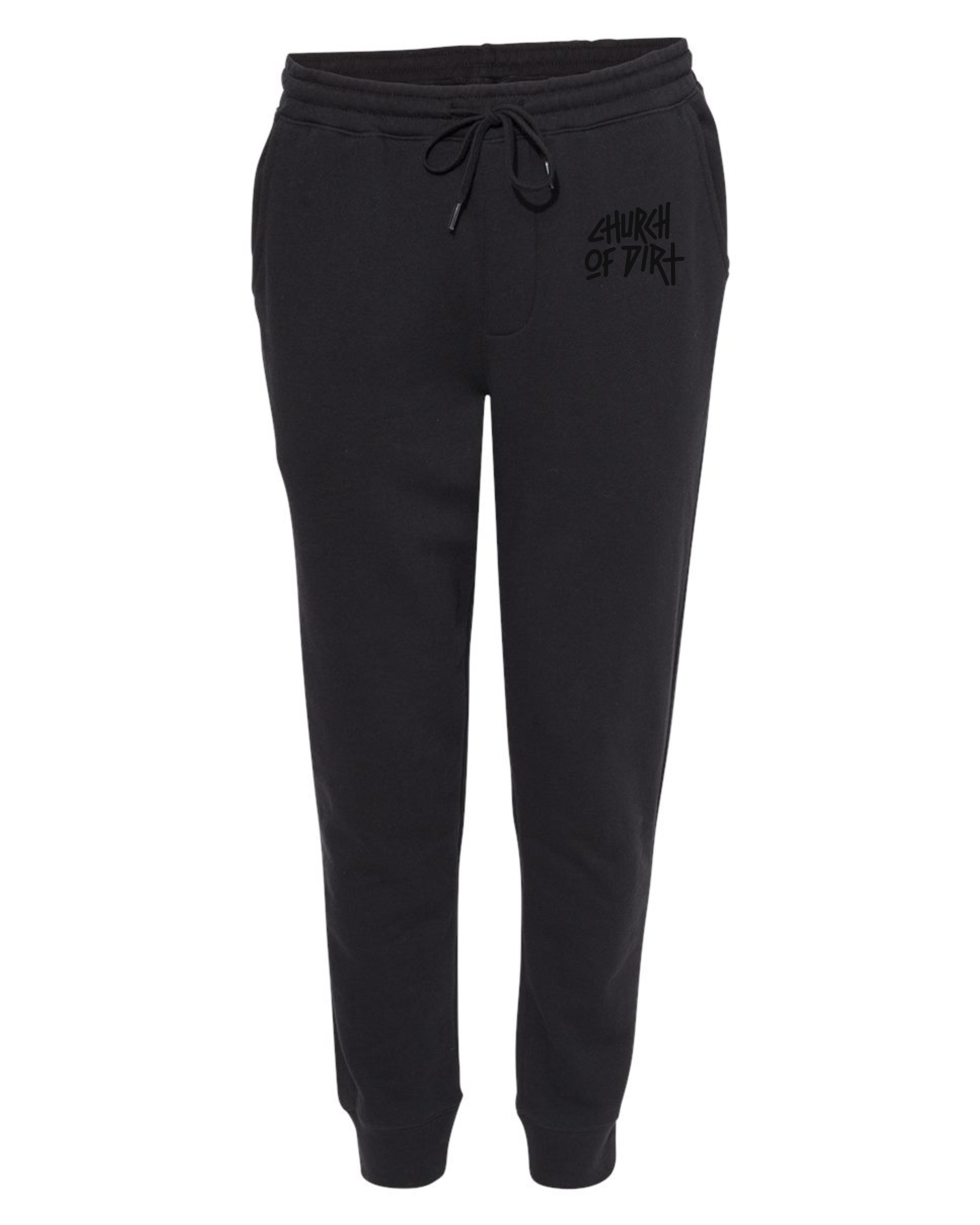 Black On Black Embroidered Joggers