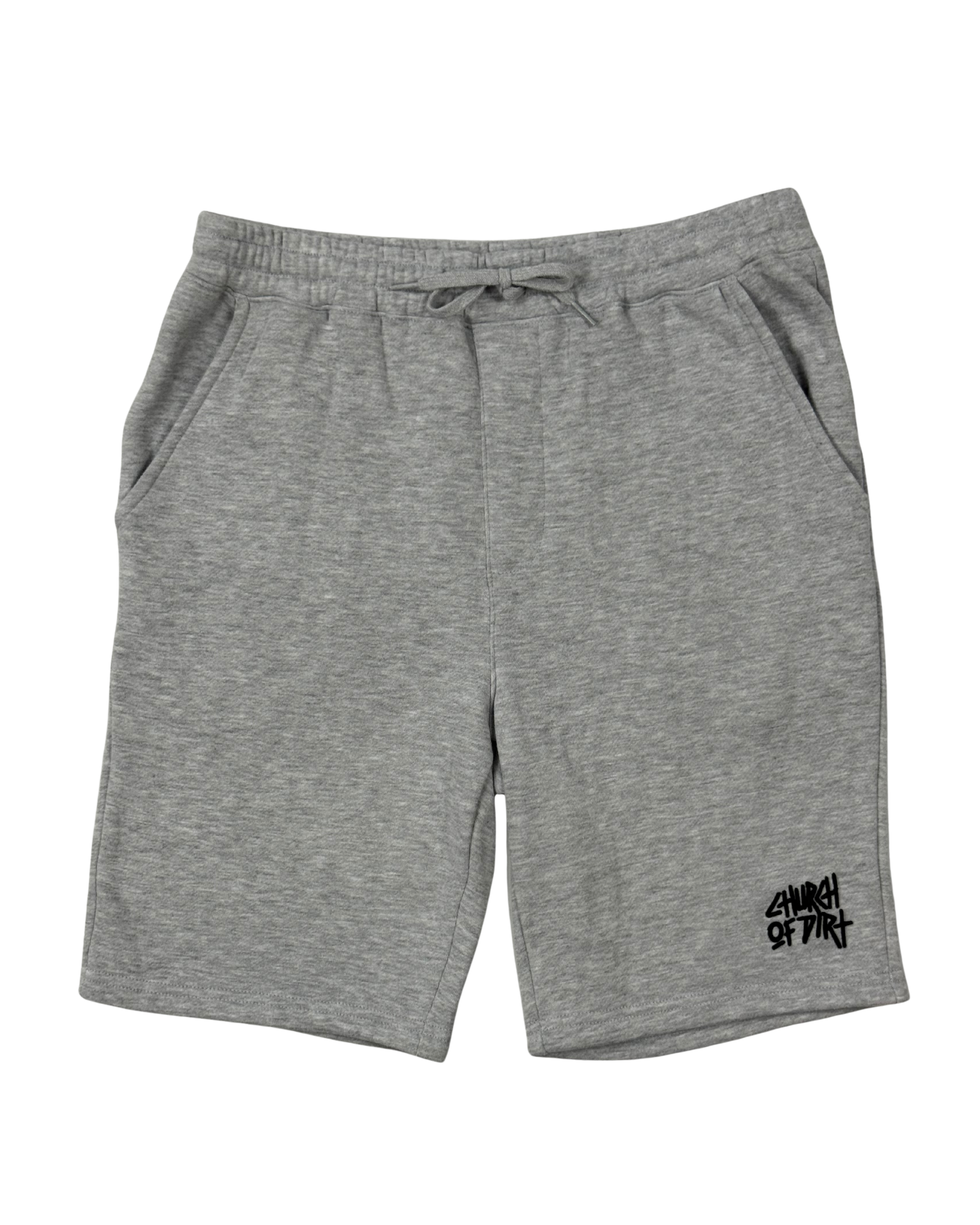 Gray Embroidered Dirt Surfer Shorts