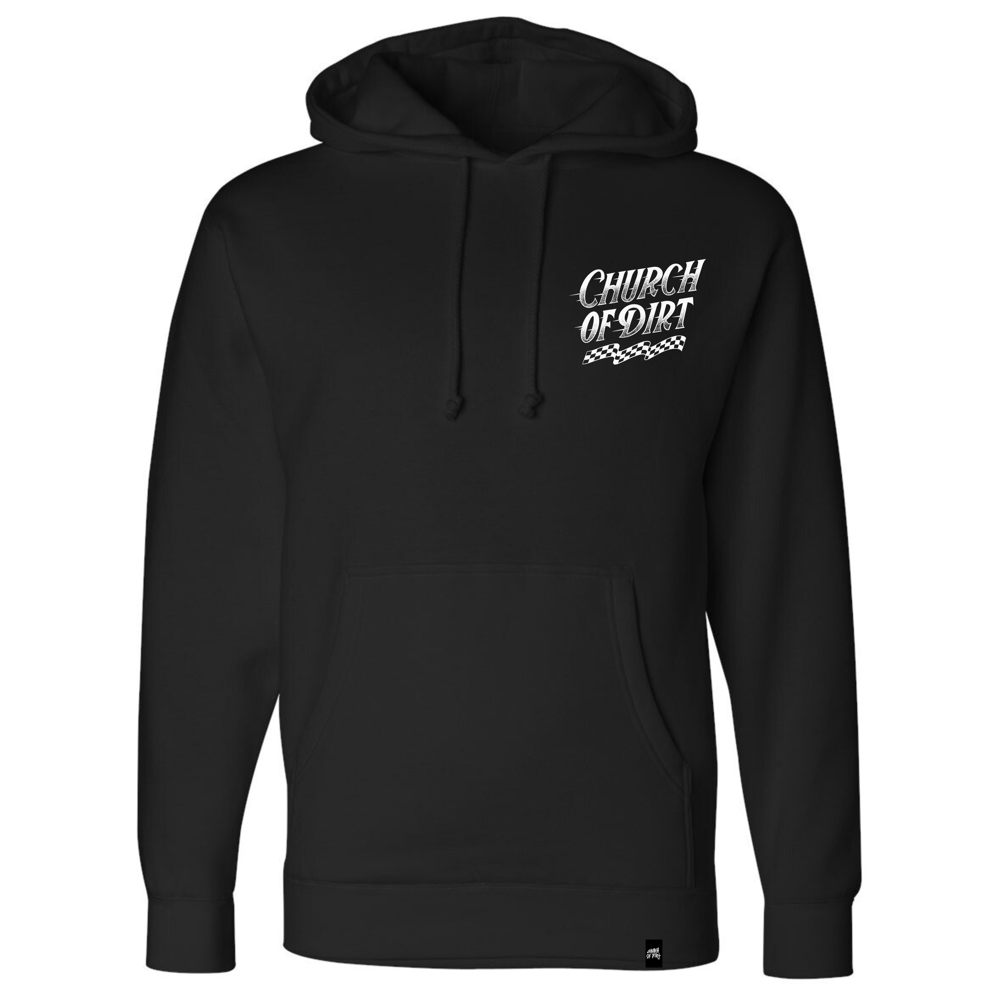 Adult Racing Black Heavyweight Hoodie