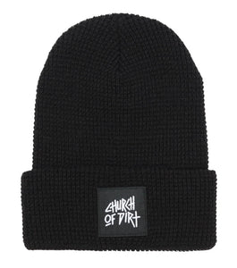 Black Roscoe Waffle Dirt Surfer Patch Beanie