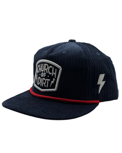 Navy Corduroy Badge SnapBack