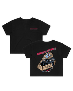 Women’s Dying To Ride Black Crop Top
