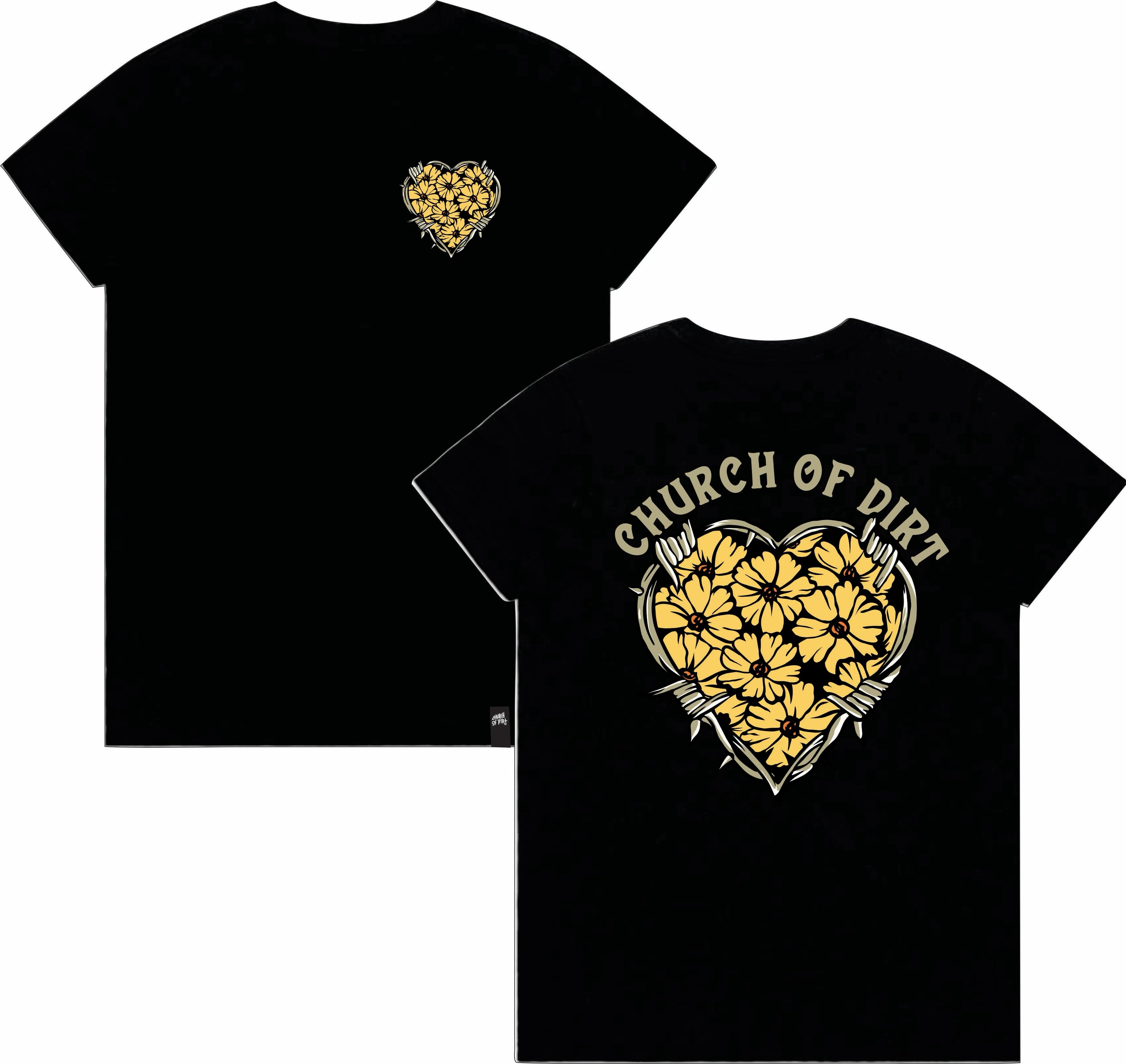 Women’s Linked Heart Black T-Shirt