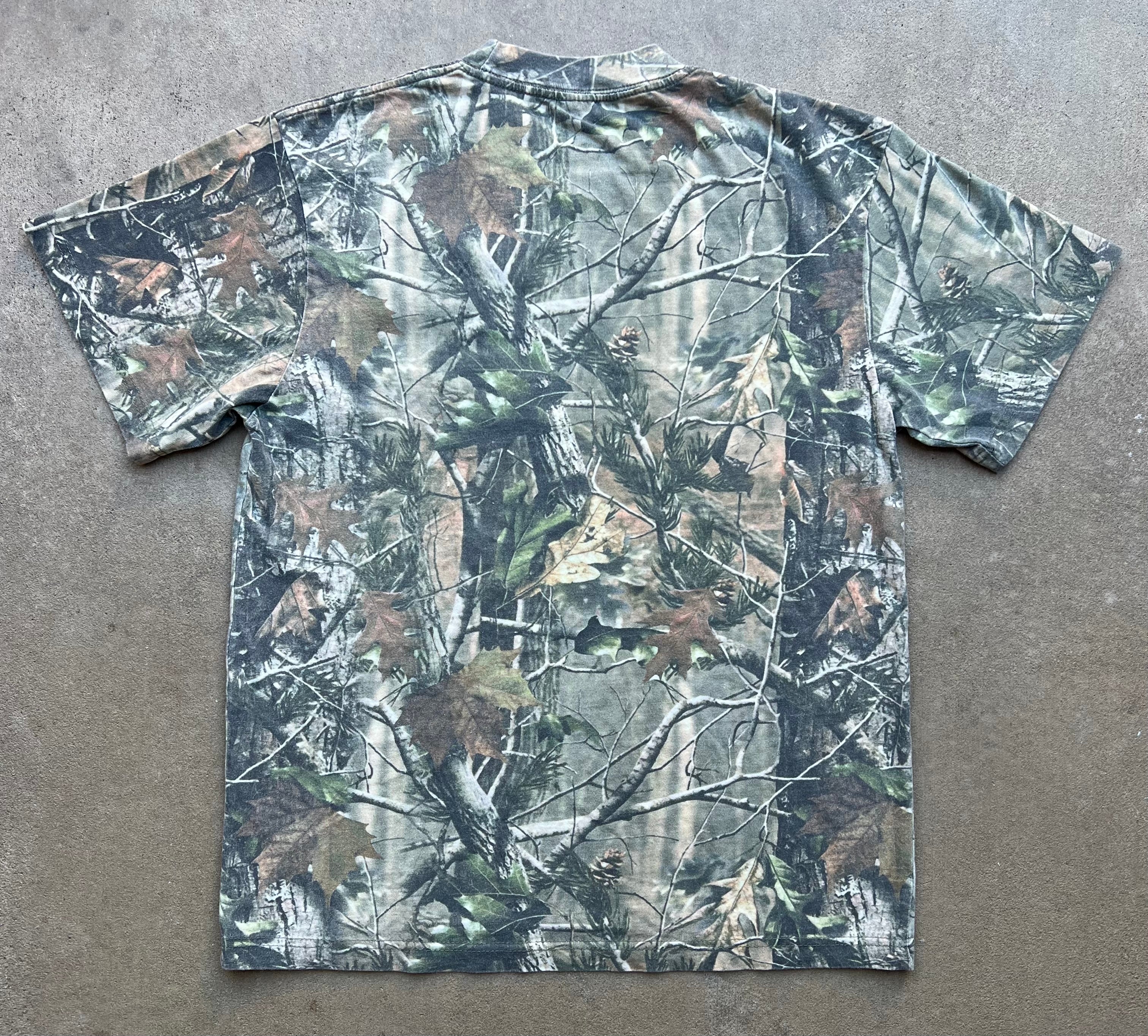 White Embroidered Dirt Surfer Vintage Tree Camo T-Shirt