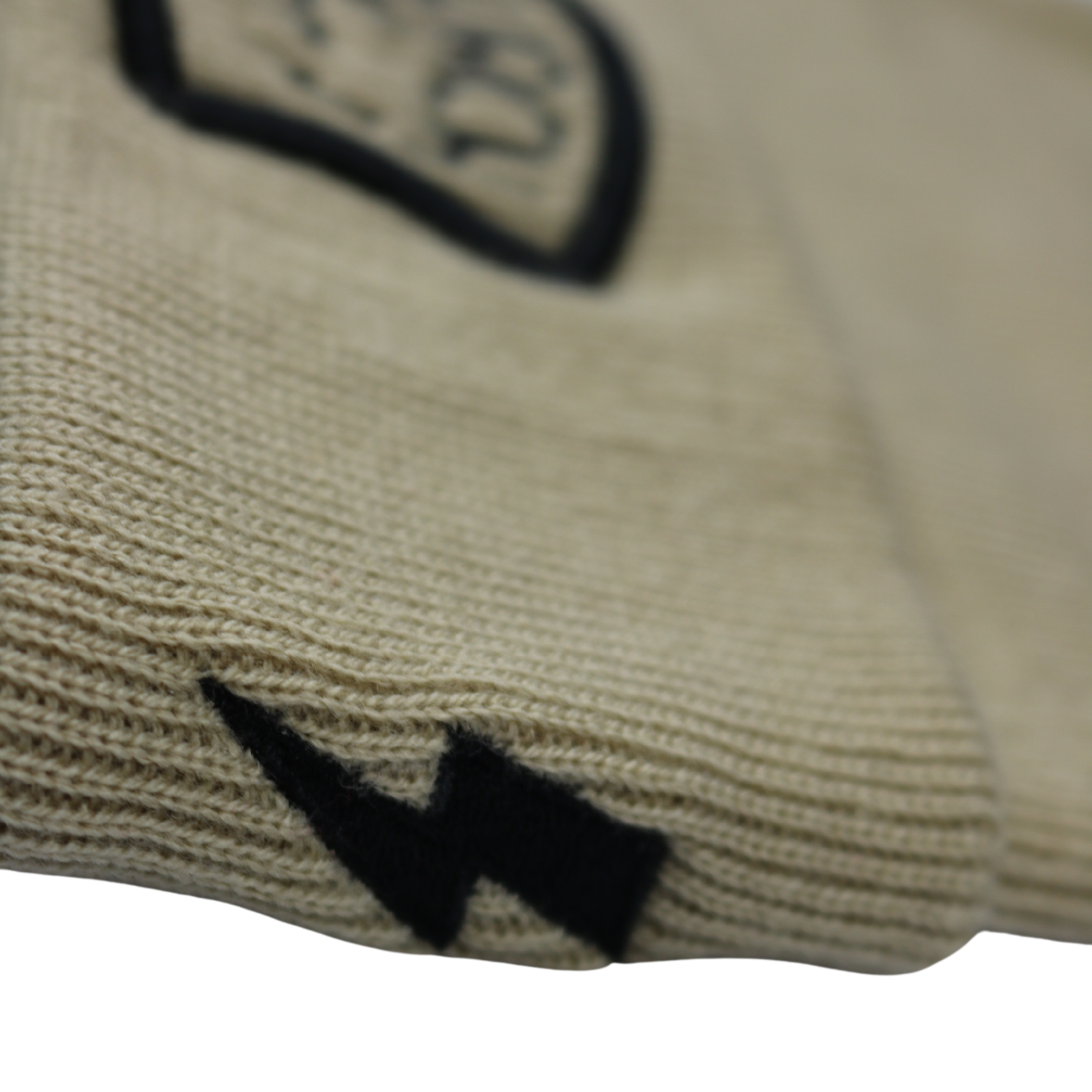 Sand Embroidered Badge Beanie