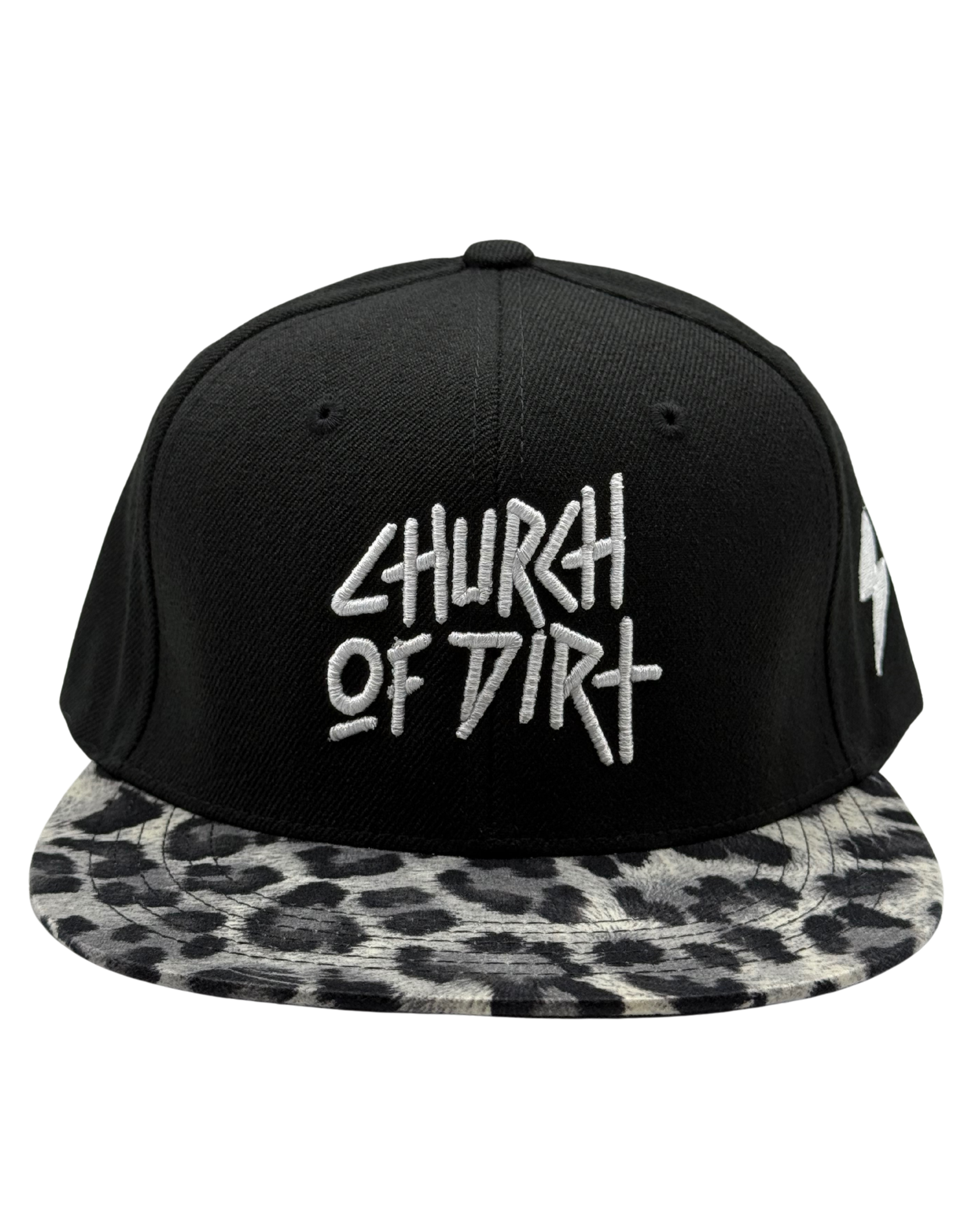 Black & Gray Leopard Bill Dirt Surfer Snapback