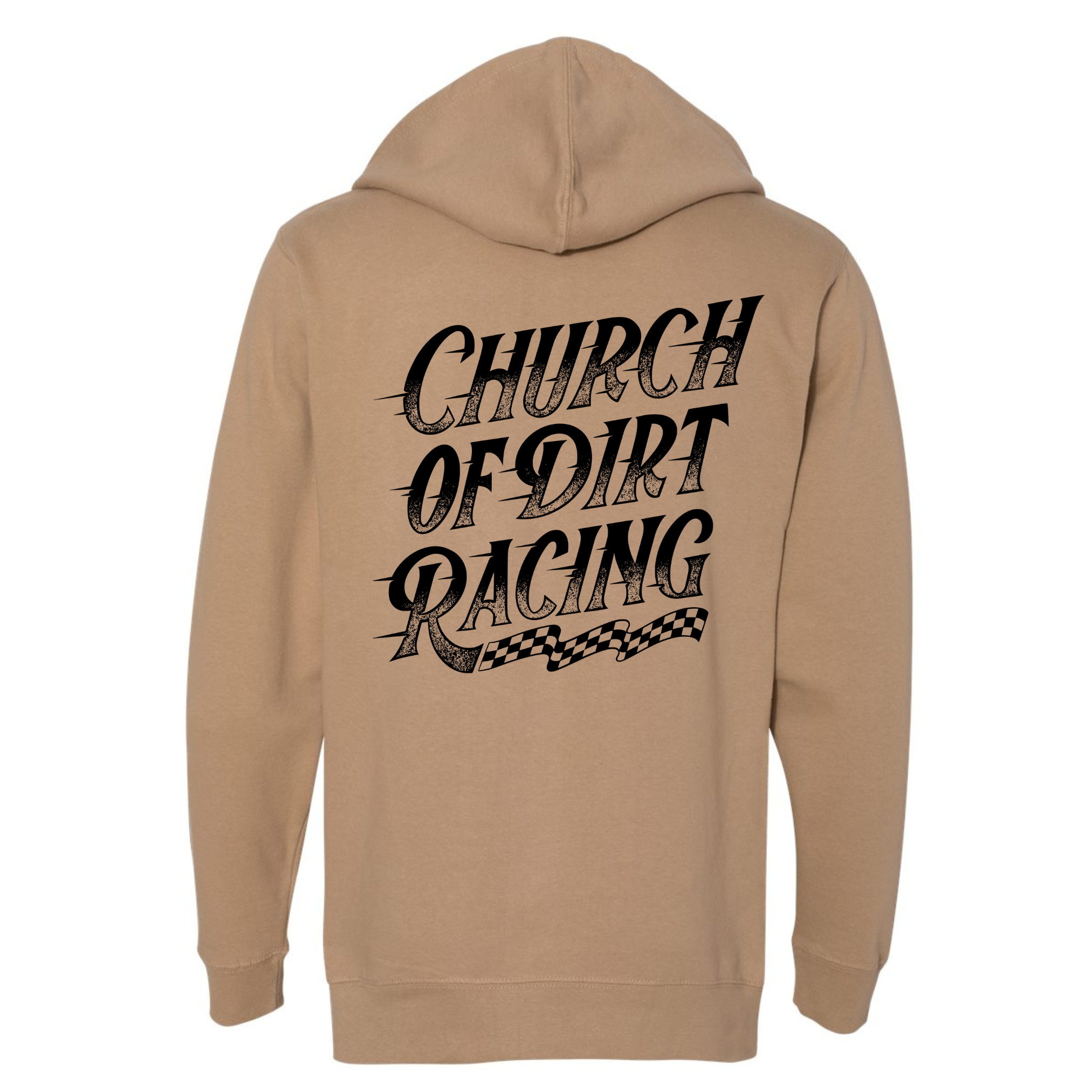 Adult Racing Sandstone Zip Up Hoodie