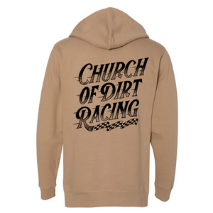 Adult Racing Sandstone Zip Up Hoodie