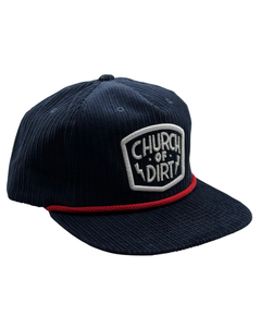 Navy Corduroy Badge SnapBack