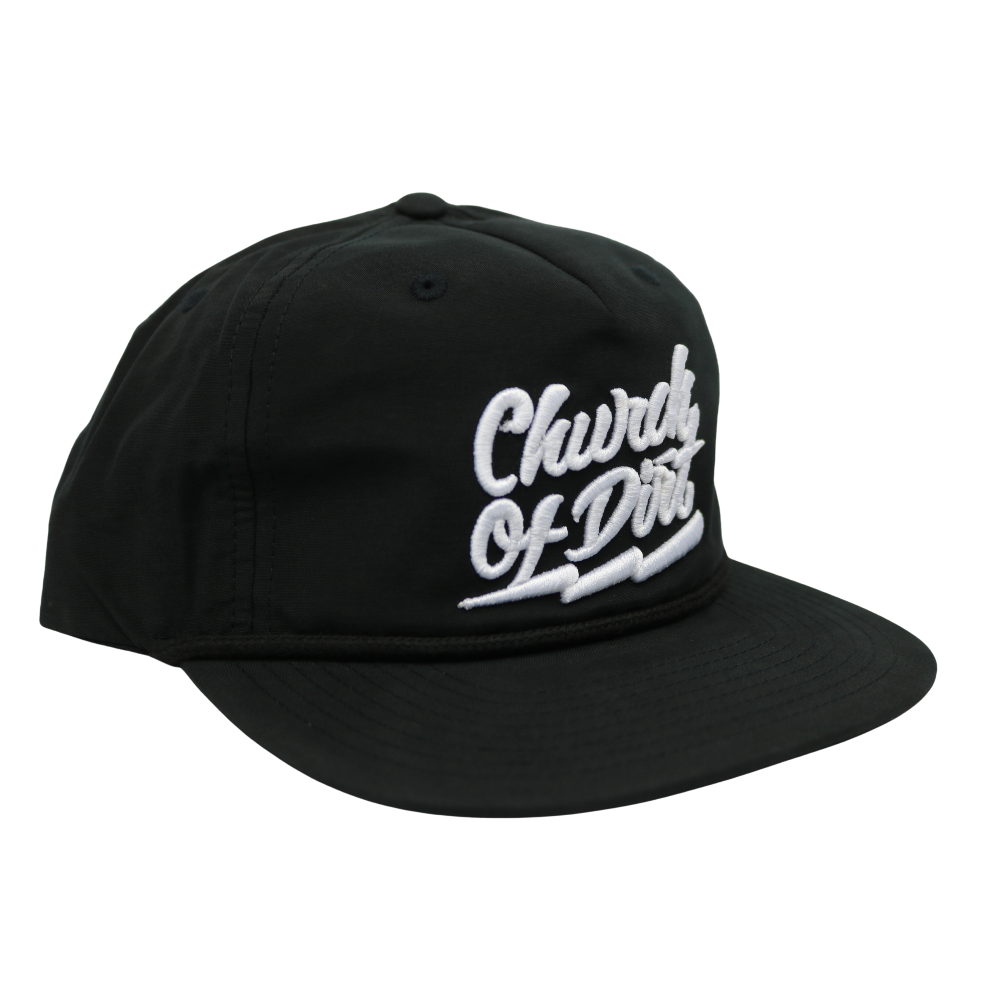 Black Bolt Rope Snapback