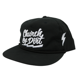 Black Bolt Rope Snapback