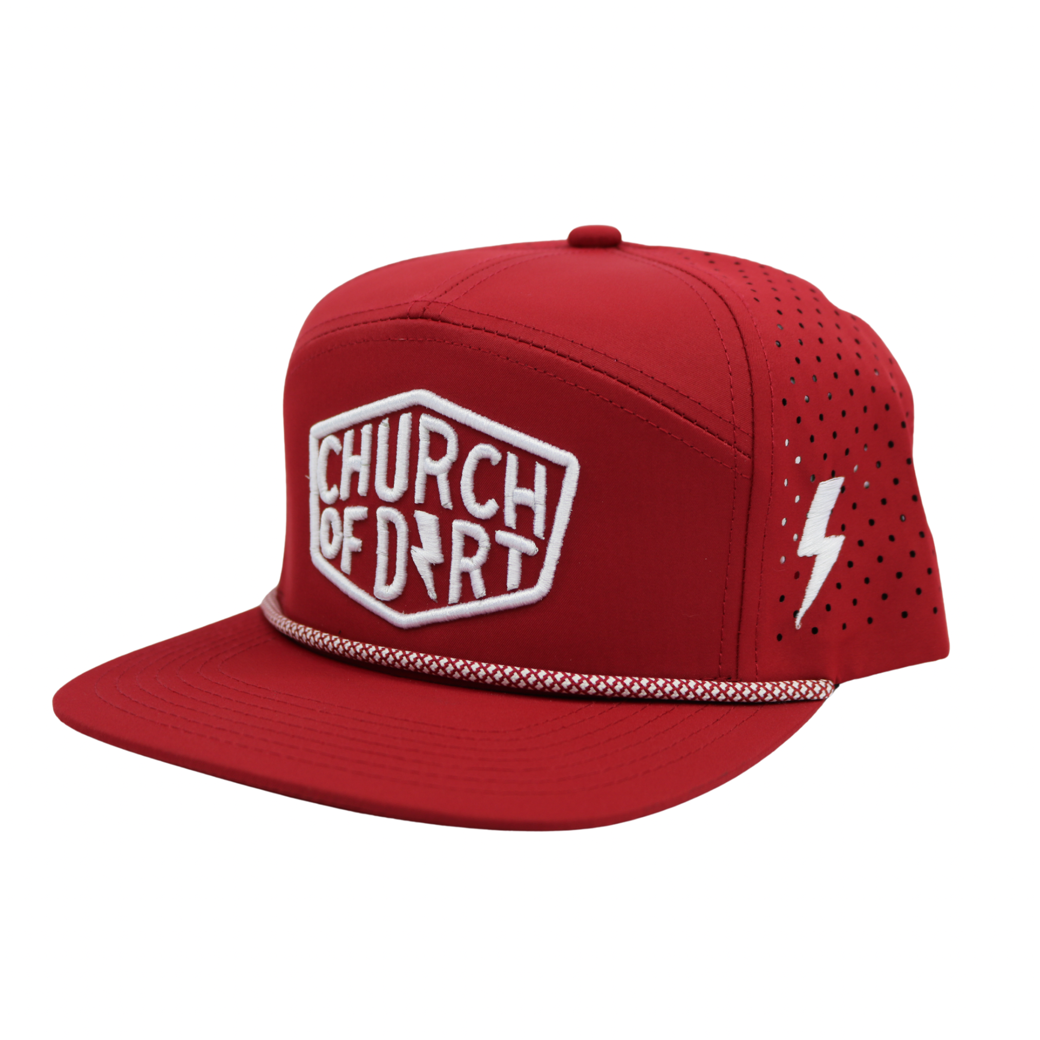 Burgandy & White Church Of Dirt Rope Snapback