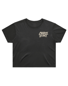 Women’s Bomber Faded Black Crop Top