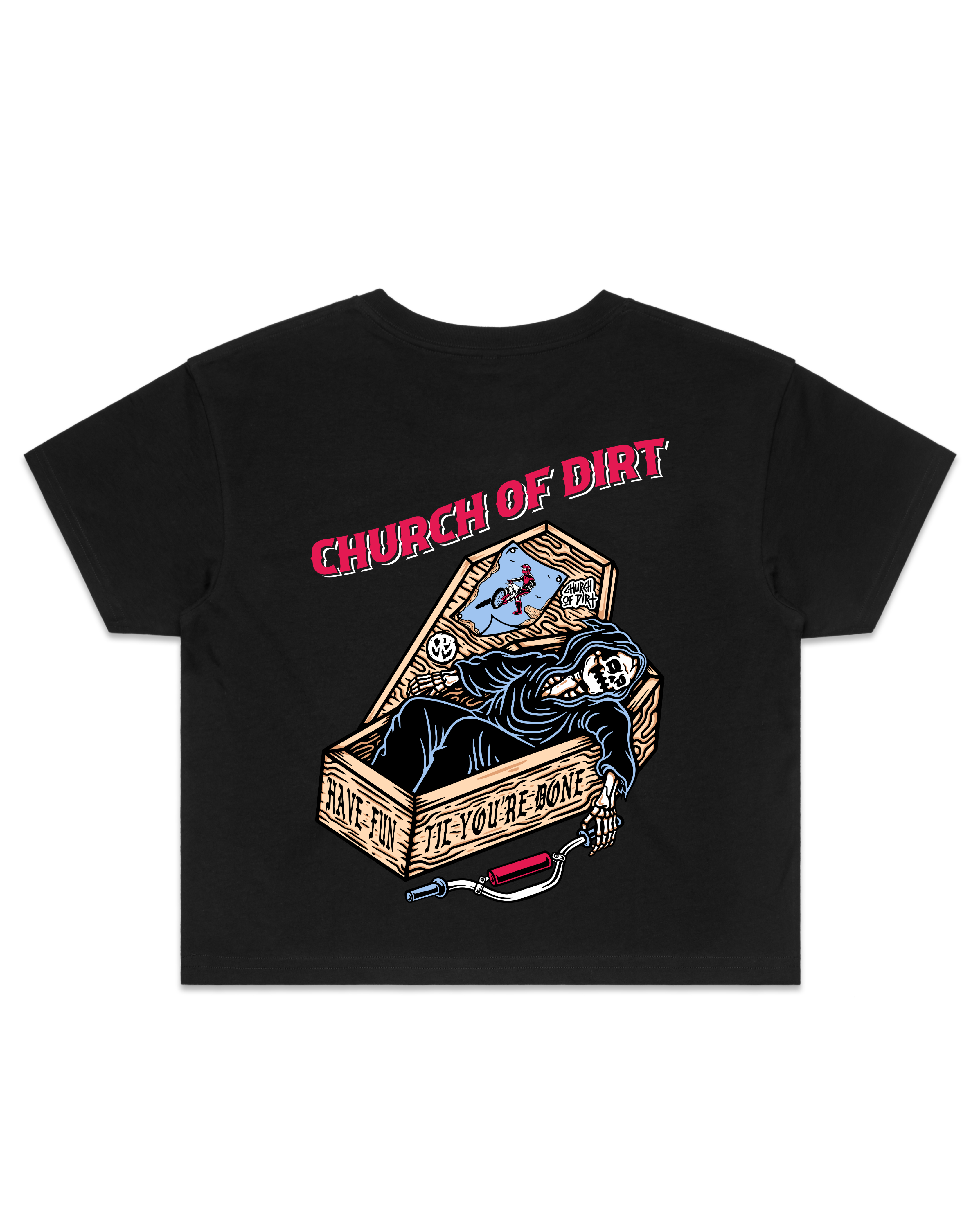 Women’s Dying To Ride Black Crop Top