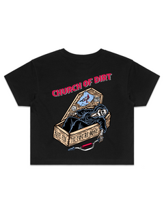 Women’s Dying To Ride Black Crop Top