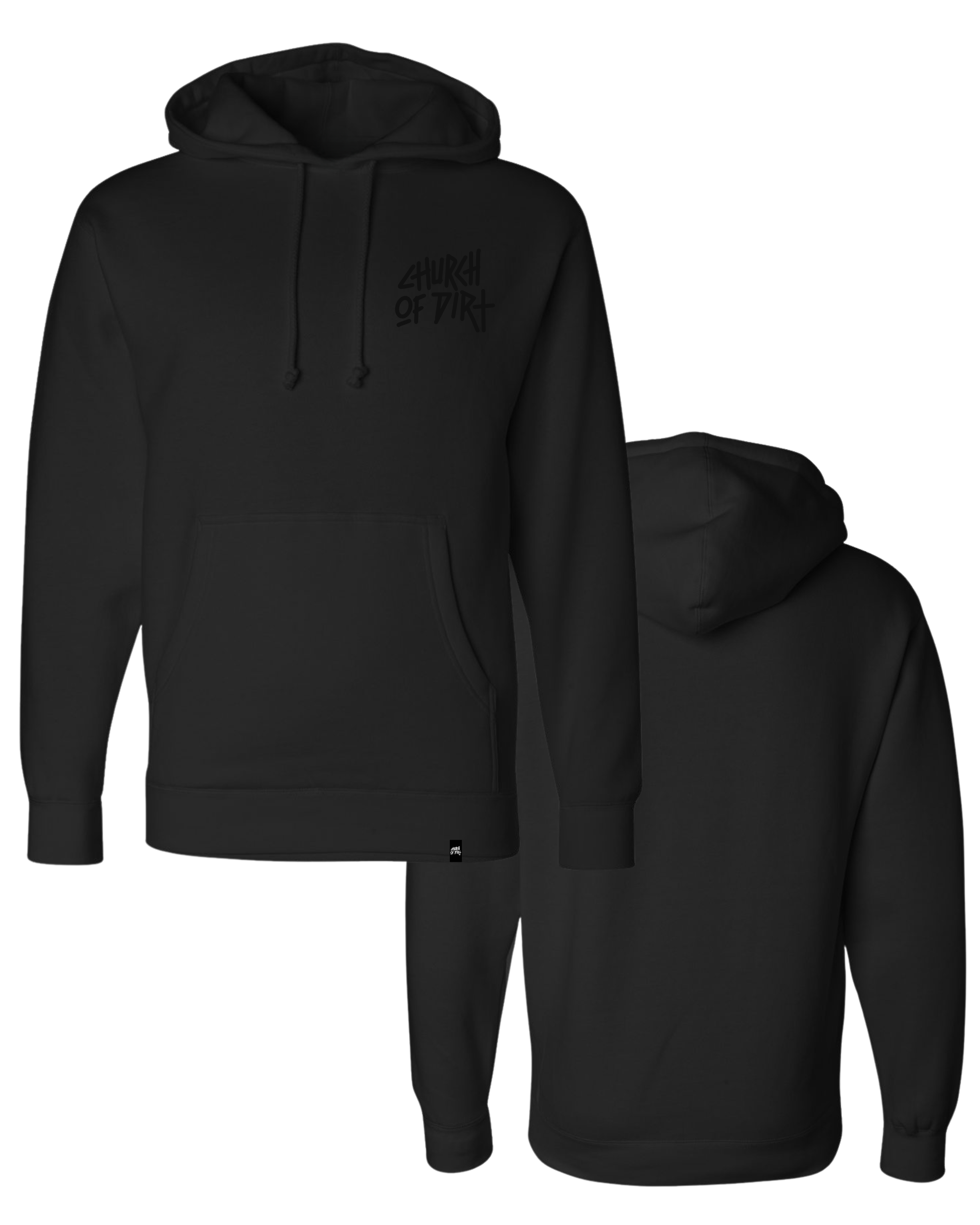 Black On Black Embroidered Hoodie