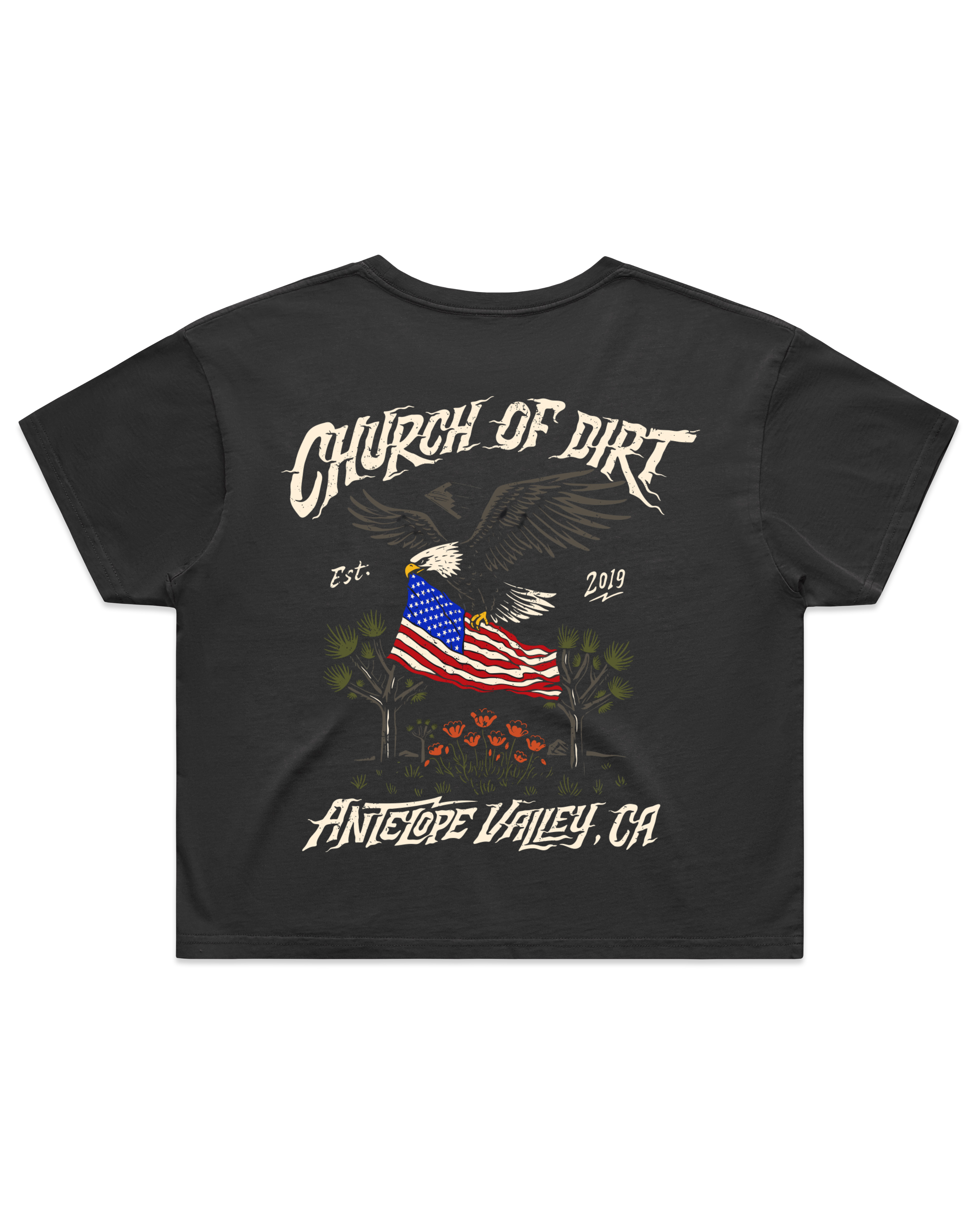 Women’s Bomber Faded Black Crop Top