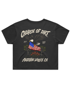 Women’s Bomber Faded Black Crop Top