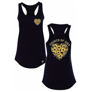 Women’s Linked Heart Black Tank Top