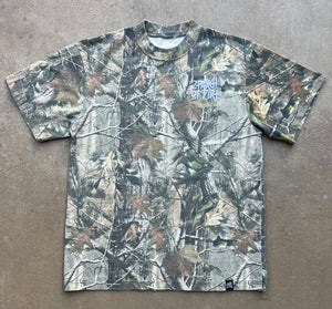 White Embroidered Dirt Surfer Vintage Tree Camo T-Shirt