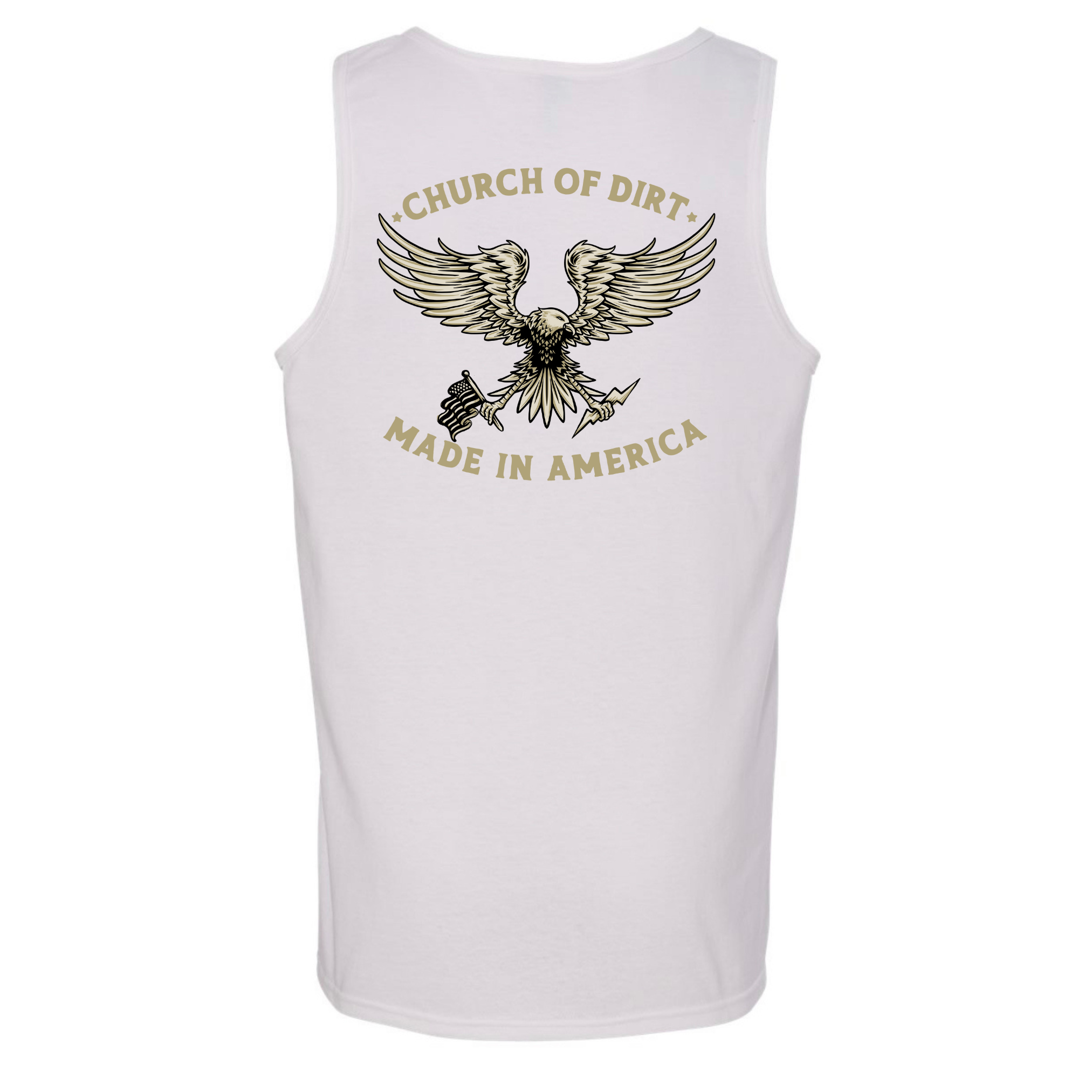 Adult Made In America White Tank Top