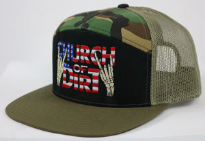 Freedom Camo Green & Black Snapback