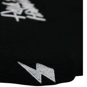 Black Embroidered Dirt Surfer Beanie