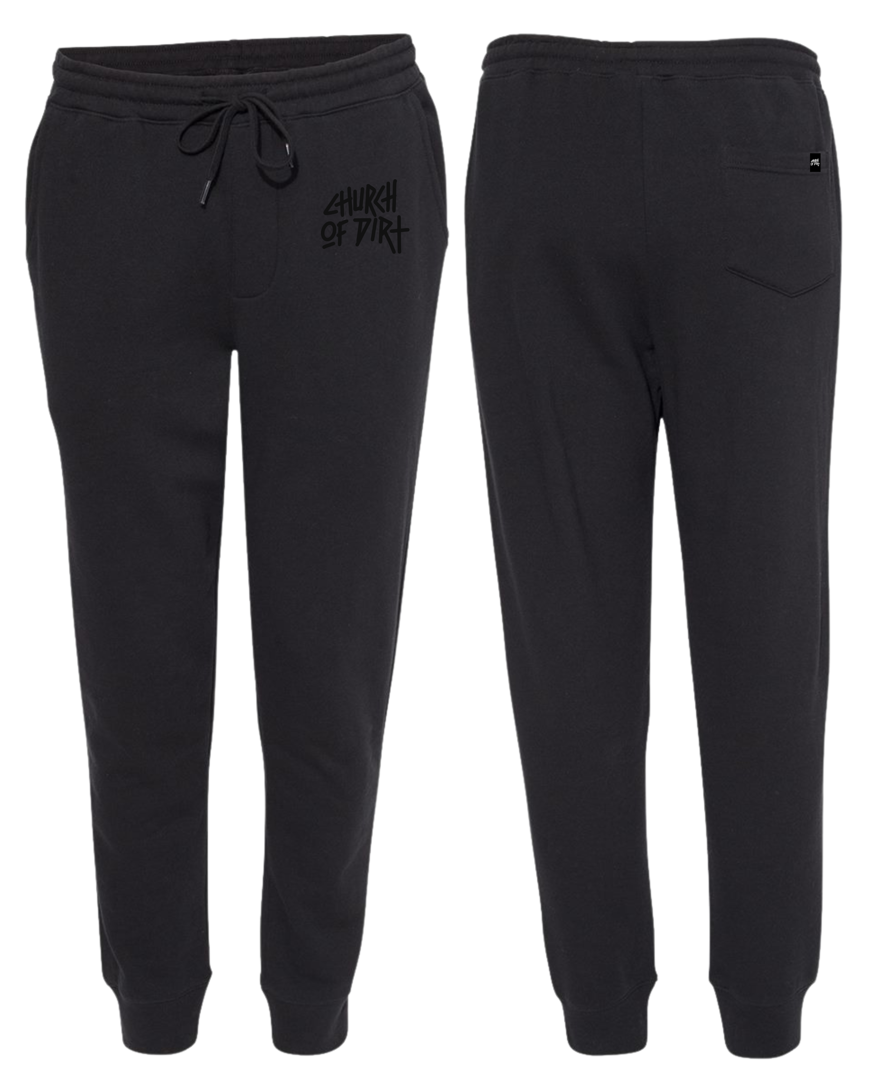 Black On Black Embroidered Joggers