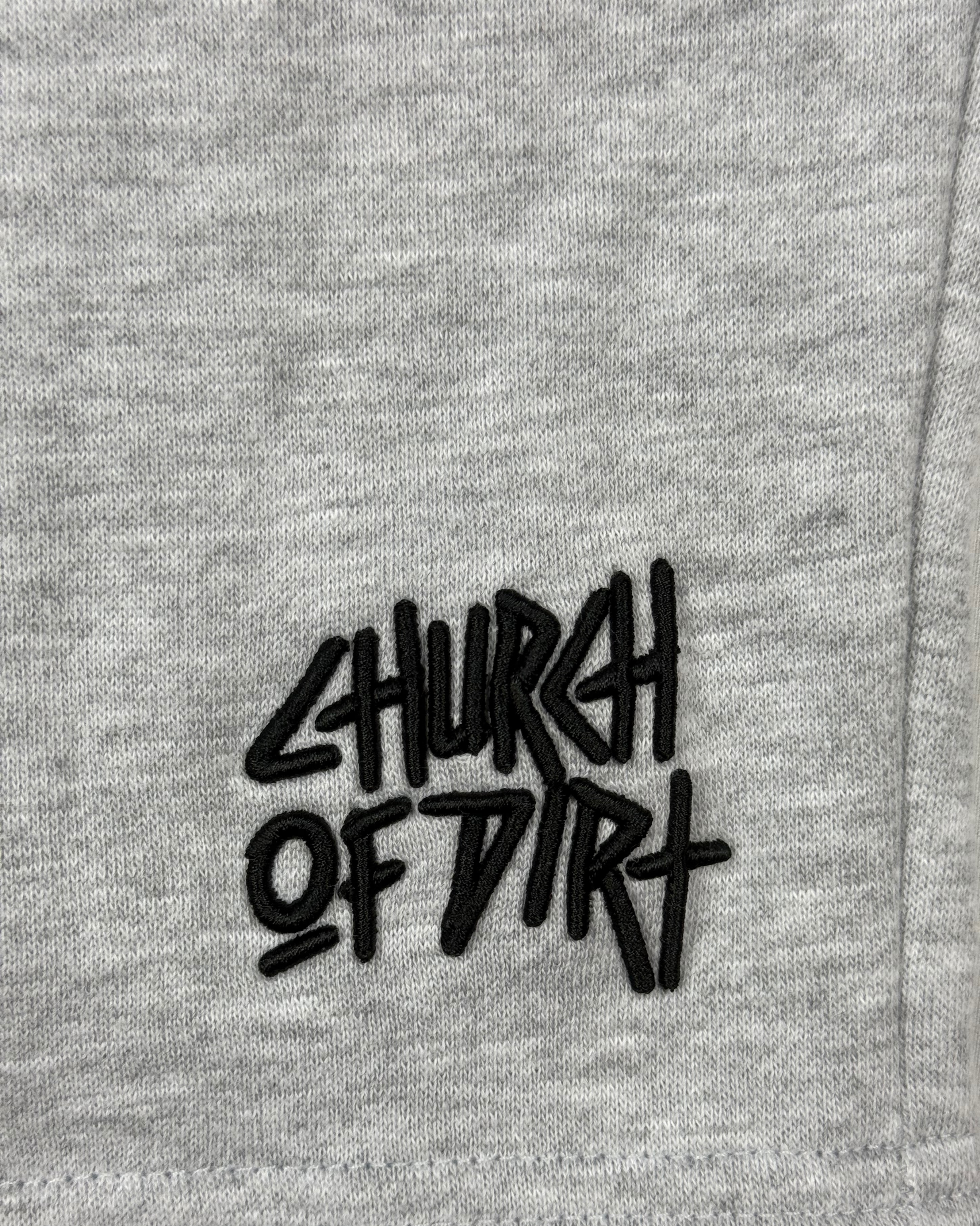 Gray Embroidered Dirt Surfer Shorts