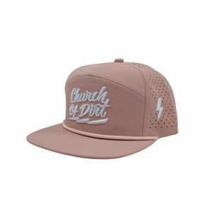 Pink & White Bolt Rope Snapback