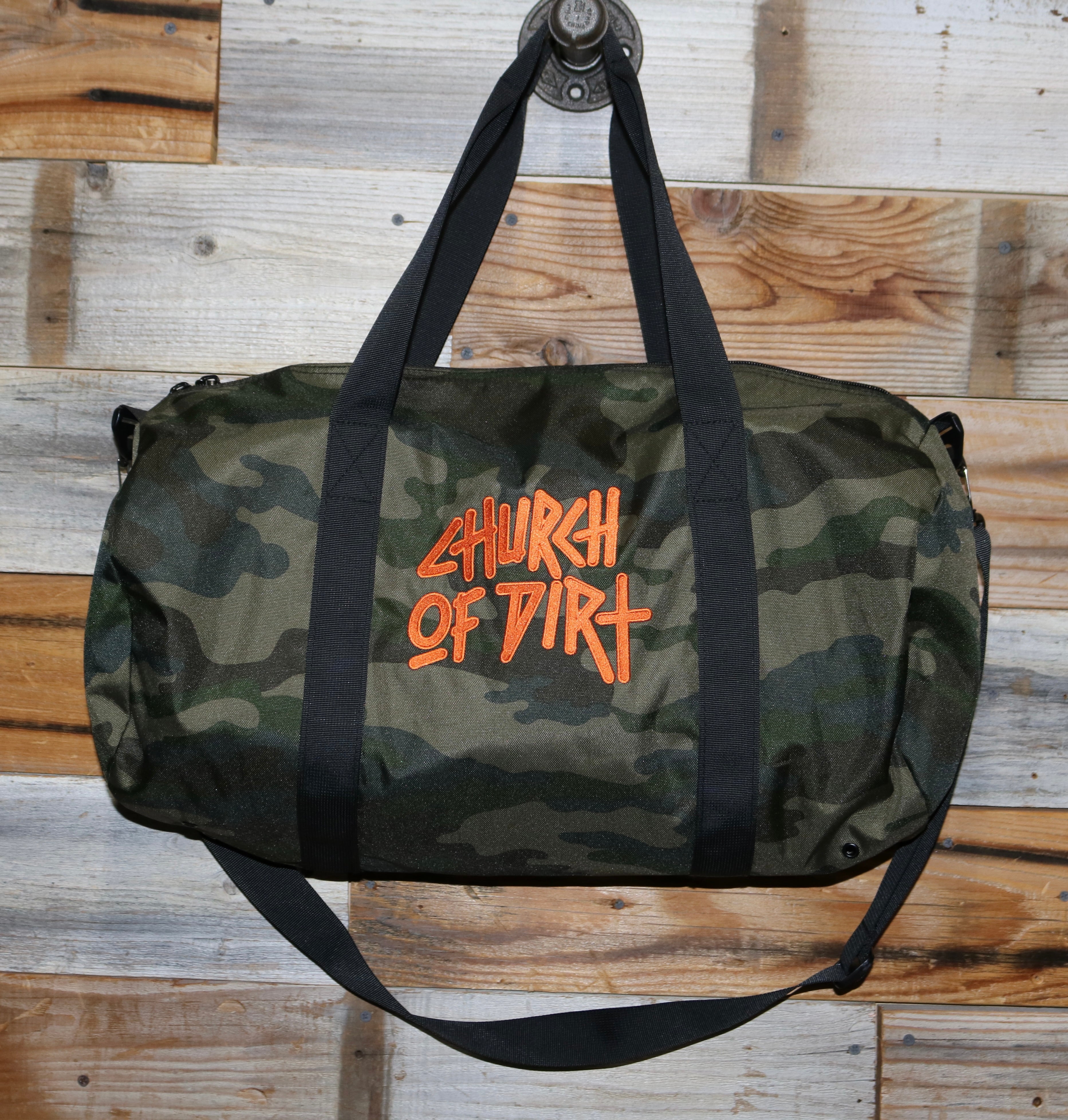 Dirt Surfer Camo & Orange Duffel Bag