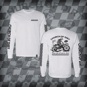 White “Ghost Rider” Long Sleeve T-shirts